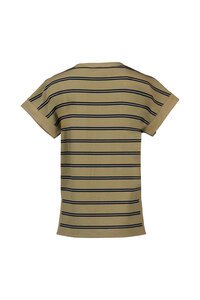 Vassalli Stepped Hem Stripe Top