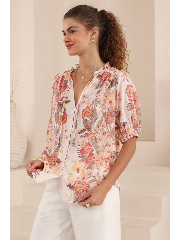 Iris Maxi Floral Button Top