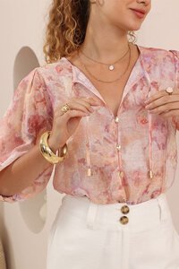 Iris Maxi Watercolour Floral Top