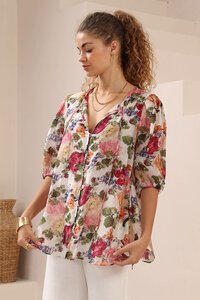 Iris Maxi Painterly Floral Blouse