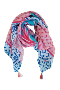 Zoda Pure Cotton Pink Scarf With Tassel