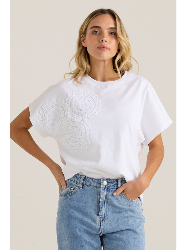 Sass Mira Crochet Tee