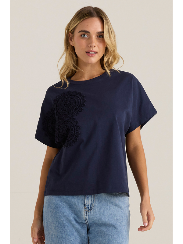 Sass Mira Crochet Tee