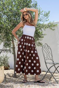 White Poetry Polka Dot Midi Skirt