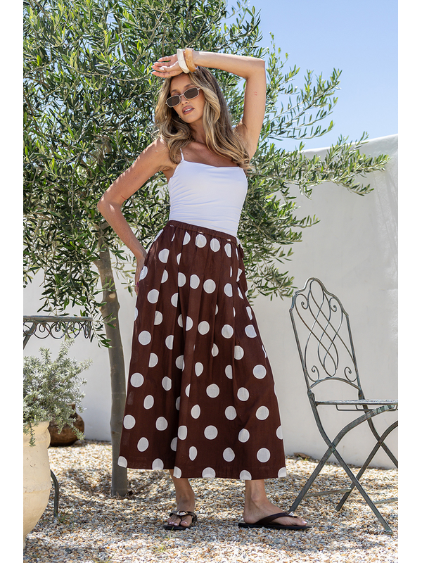 White Poetry Polka Dot Midi Skirt