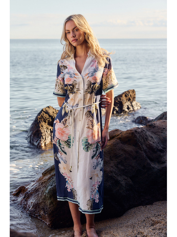 Fate + Becker Solara Placement Print Shirt Dress - PRE ORDER