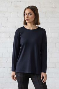 Vassalli Ivey Merino Top with Back Button Placket