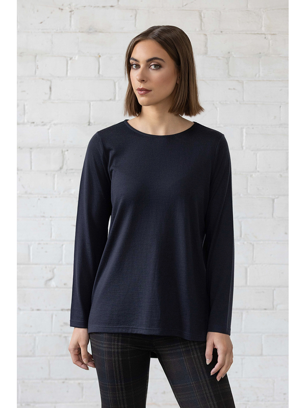 Vassalli Ivey Merino Top with Back Button Placket