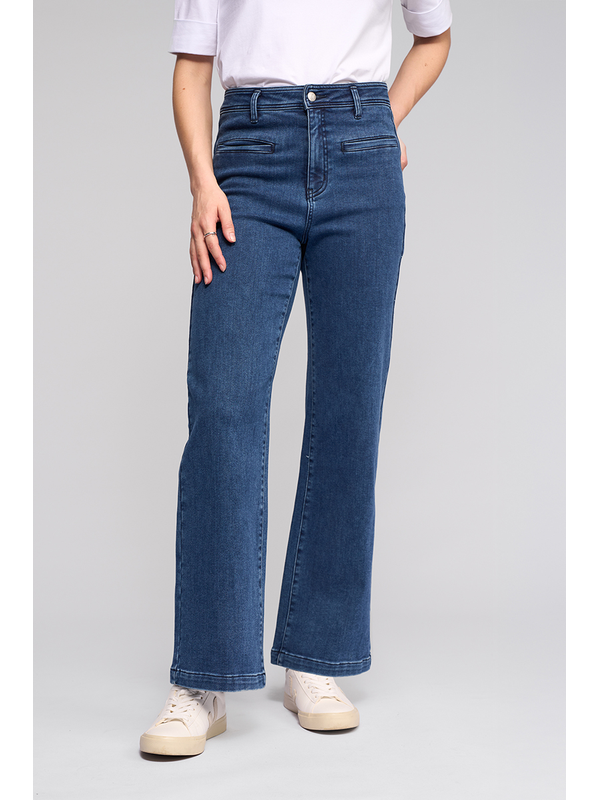 Vassalli Peace Wide Leg Jean- Brushed Indigo