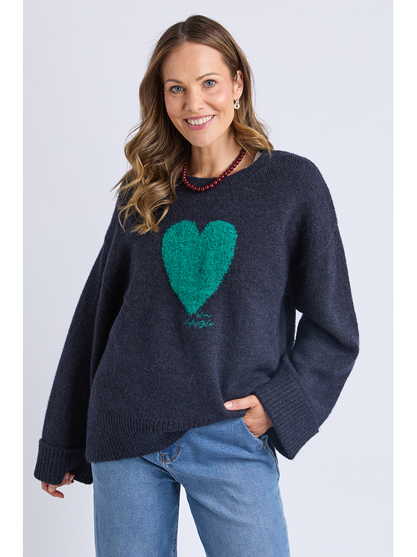 Elm Intersia Heart Knit