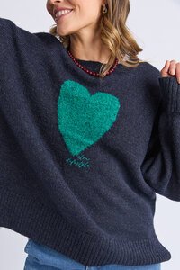 Elm Intersia Heart Knit