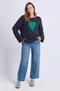 Elm Intersia Heart Knit