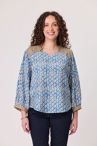 Classified Albi Contrast V Neck Blouse