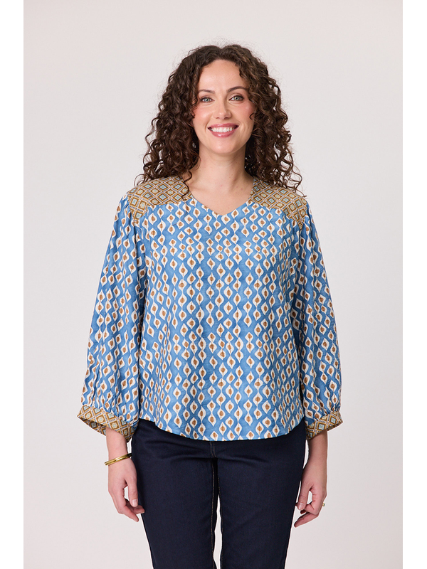 Classified Albi Contrast V Neck Blouse