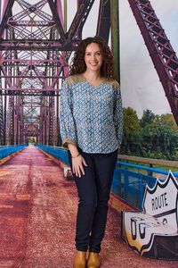 Classified Albi Contrast V Neck Blouse