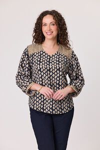 Classified Albi Contrast V Neck Blouse