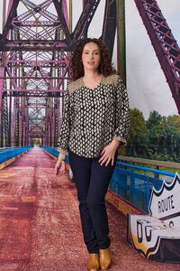 Classified Albi Contrast V Neck Blouse