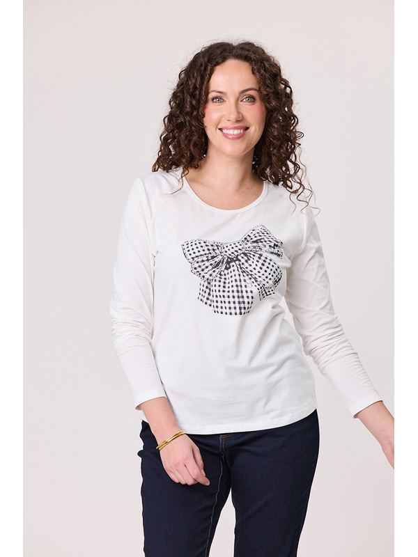 Classified Diamante Bow T-Shirt