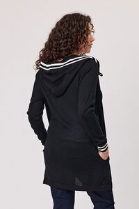 Classified Stripe Trim Hooded Cardi