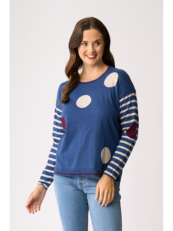 Oh Three Spots & Stripes Jumper