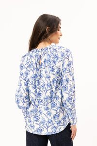 Leila + Luca Blue Bloom Centered Top