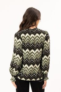 Leila + Luca Forest Stripe LS Movement Blouse
