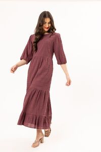 Seeking Lola Rosewood Crinkle Prairie Dress