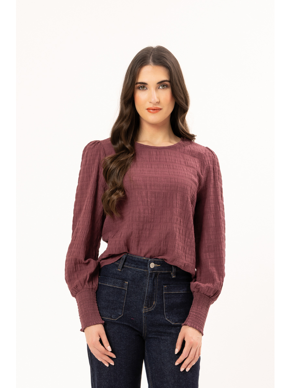 Seeking Lola Rosewood Crinkle Charlie Top