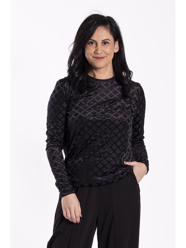 Jellicoe Non-Turtle Top Black Velvet Diamonds