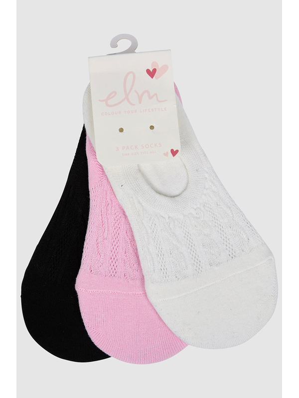 Elm Jacquard 3 Pack Socks