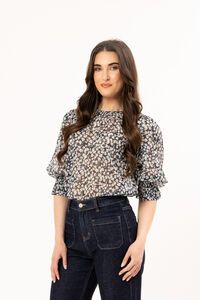 Seeking Lola Navy Daisy Magnificent Top