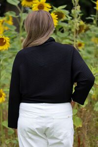 Oh Three Chevron Rib Roll Neck Sweater