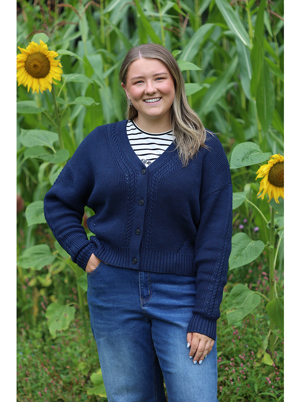 Memo Cable Knit Detail Cardigan