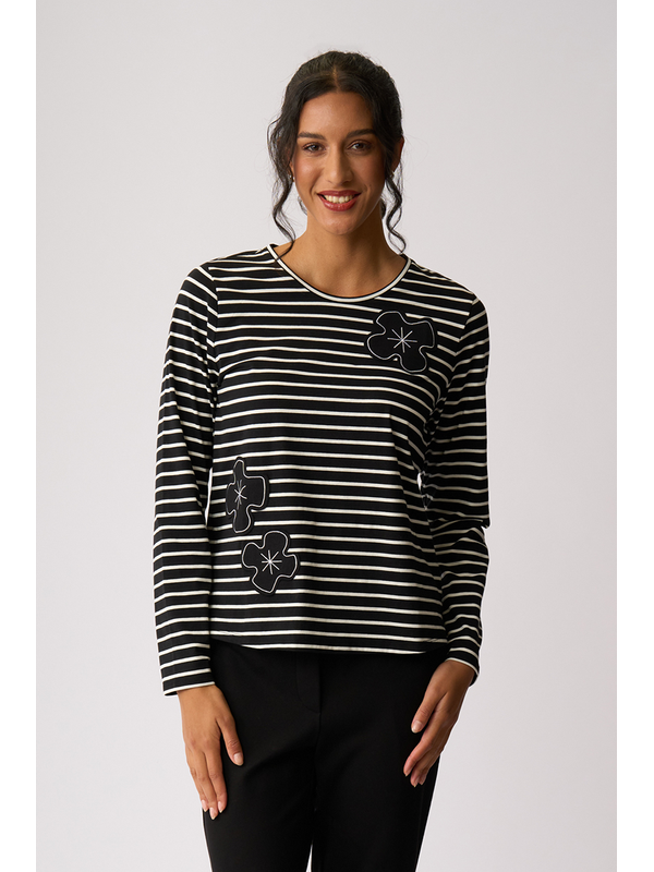 Foil Striped Long Sleeve T-Shirt