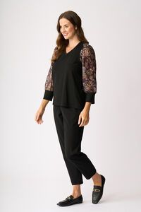 Memo Contrast Woven Shoulder Top