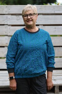 Memo Contrast & Elastic Hem Detail Top