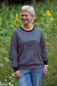 Memo Contrast & Elastic Hem Detail Top