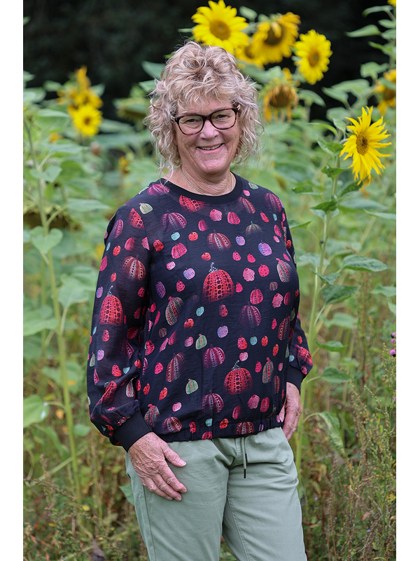 Memo Contrast & Elastic Hem Detail Top