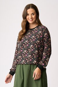 Memo Contrast & Elastic Hem Detail Top