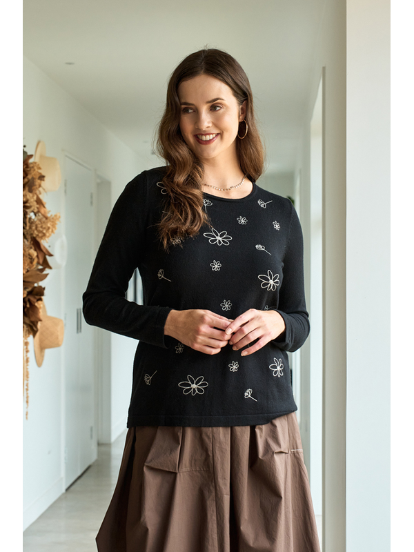 Foil Blooms Sweater