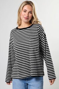 Stella + Gemma Drop Shoulder Lunar Stripe Tee