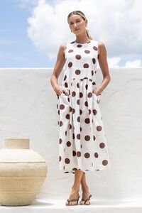 White Poetry Polka Dot Midi Dress