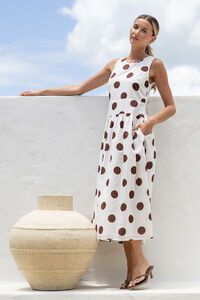 White Poetry Polka Dot Midi Dress