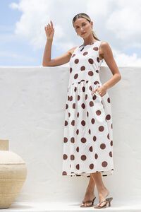 White Poetry Polka Dot Midi Dress