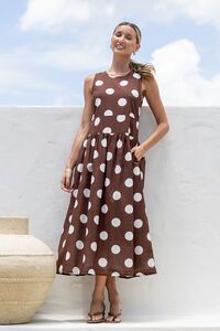 White Poetry Polka Dot Midi Dress