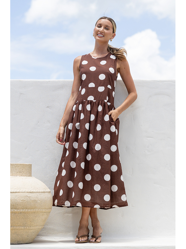 White Poetry Polka Dot Midi Dress
