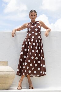 White Poetry Polka Dot Midi Dress