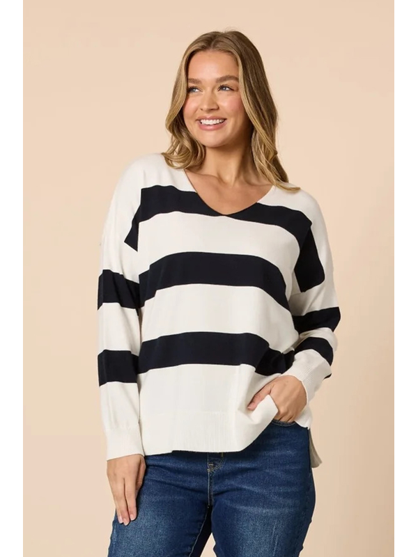 Threadz Crew Stripe Knit