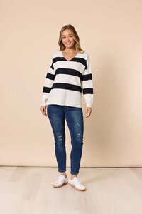 Threadz Crew Stripe Knit