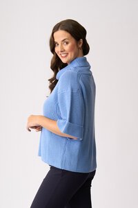 Foil Cowl Neck Rib Jumper